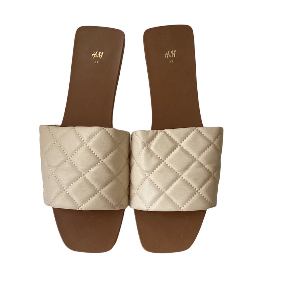 H&M Neutral Square Toe Flat Sandal size 9 - Picture 3 of 5